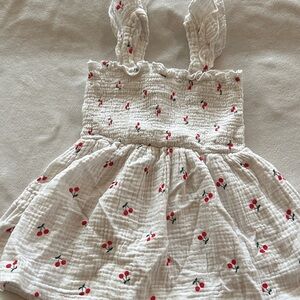 Cherry Print Smocked Dress